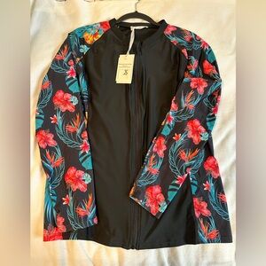 Long sleeve, full zip rash guard